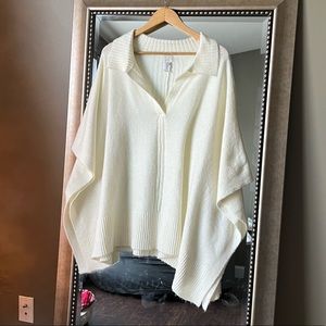Cream Collared Poncho